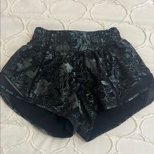 lululemon athletica Black Floral Women's Shorts